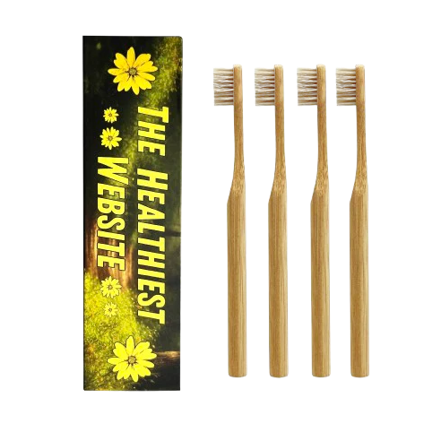 4-Pack Natural Non-Toxic Plastic-Free Toothbrush